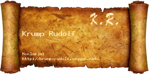 Krump Rudolf névjegykártya
